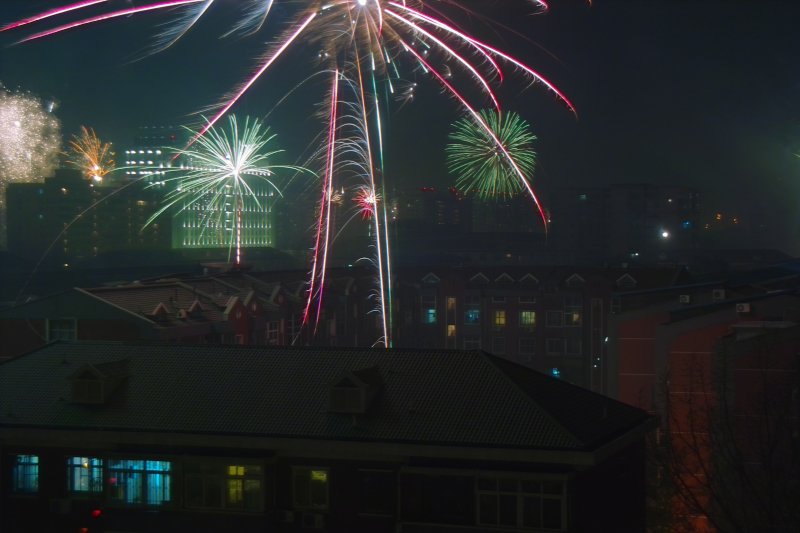 Feuerwerk zum Frühlingsfest (Chinesisches Neujahr) - Chun Jie