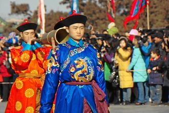 historischer chinesischer Umzug in Beijing