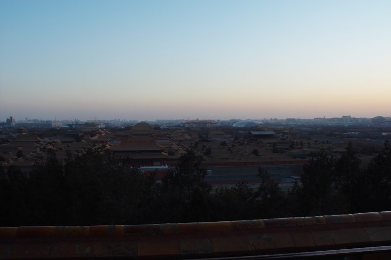 Sonnenuntergang in Beijing auf dem Kohlehügel